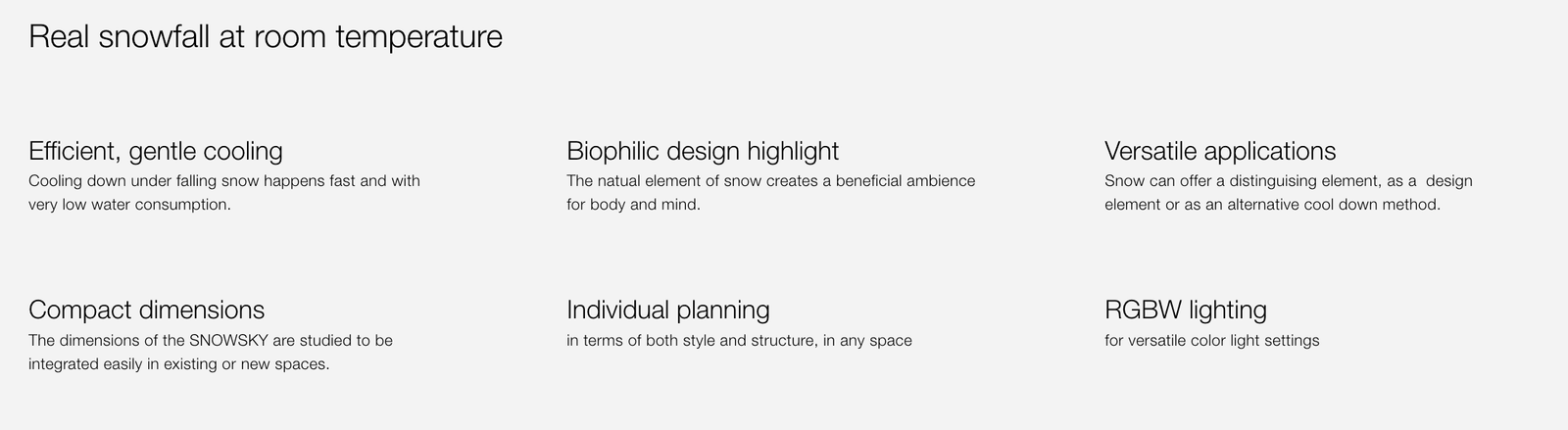 snow sky beneftis features