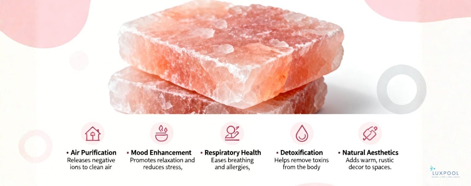 Himalayan salt bricks benefits by luxpool 