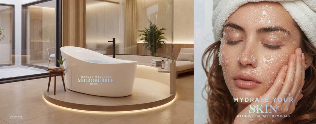 hydrate your skin through luxpool oxygen microbubble bathtub and spa