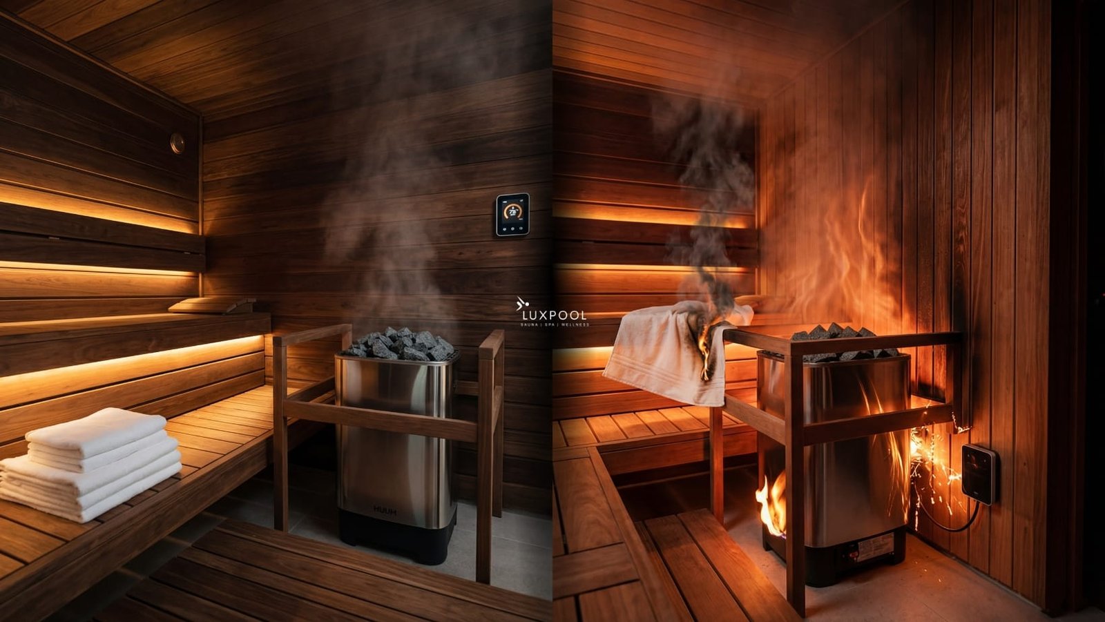 how sauna fire happens a demo by a luxpool