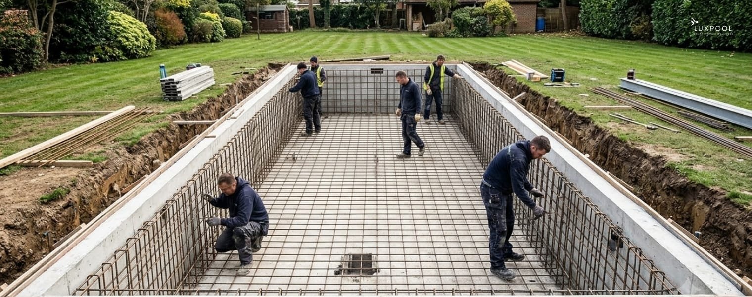 construction of a outdoor swimming pool in uk